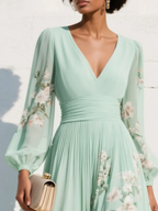 Serafina – vestido plisado con escote en V
