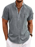 Mario™ | Camisa elegante de manga corta y cuello alto