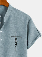 Mario™ | Camisa elegante de manga corta y cuello alto