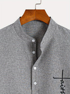 Mario™ | Camisa elegante de manga corta y cuello alto