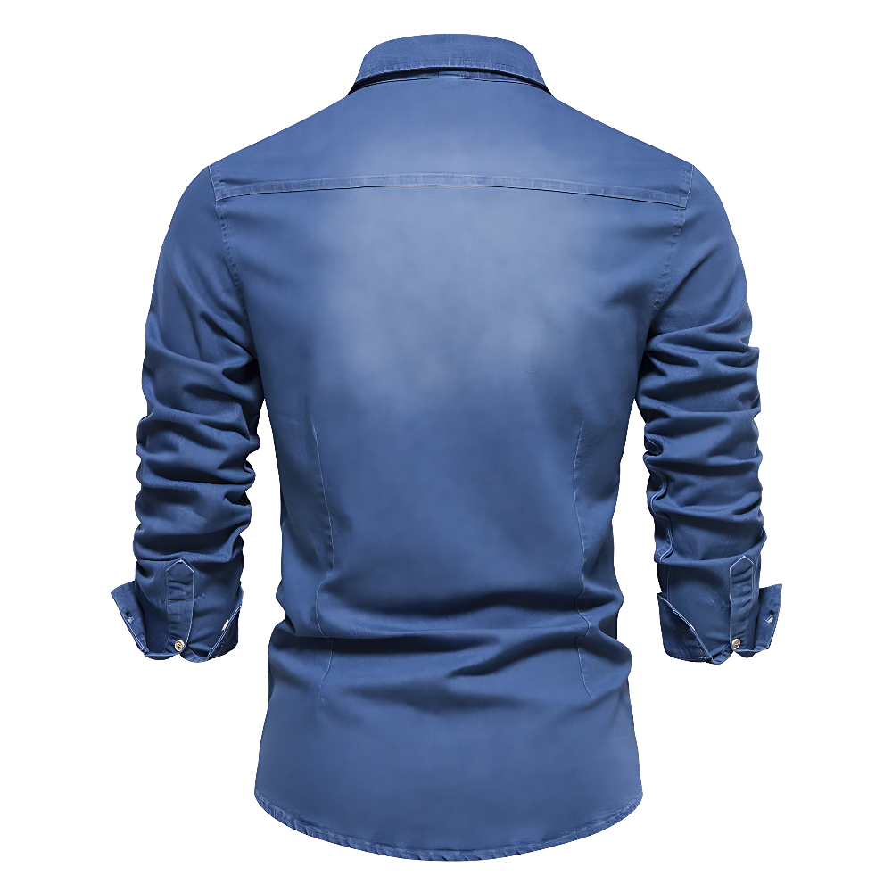 Camisa vaquera de algodón AdaptiveFit: Confeccionada para hombre