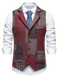 Antonio | Chaleco de tweed con patrón de espiga para hombres