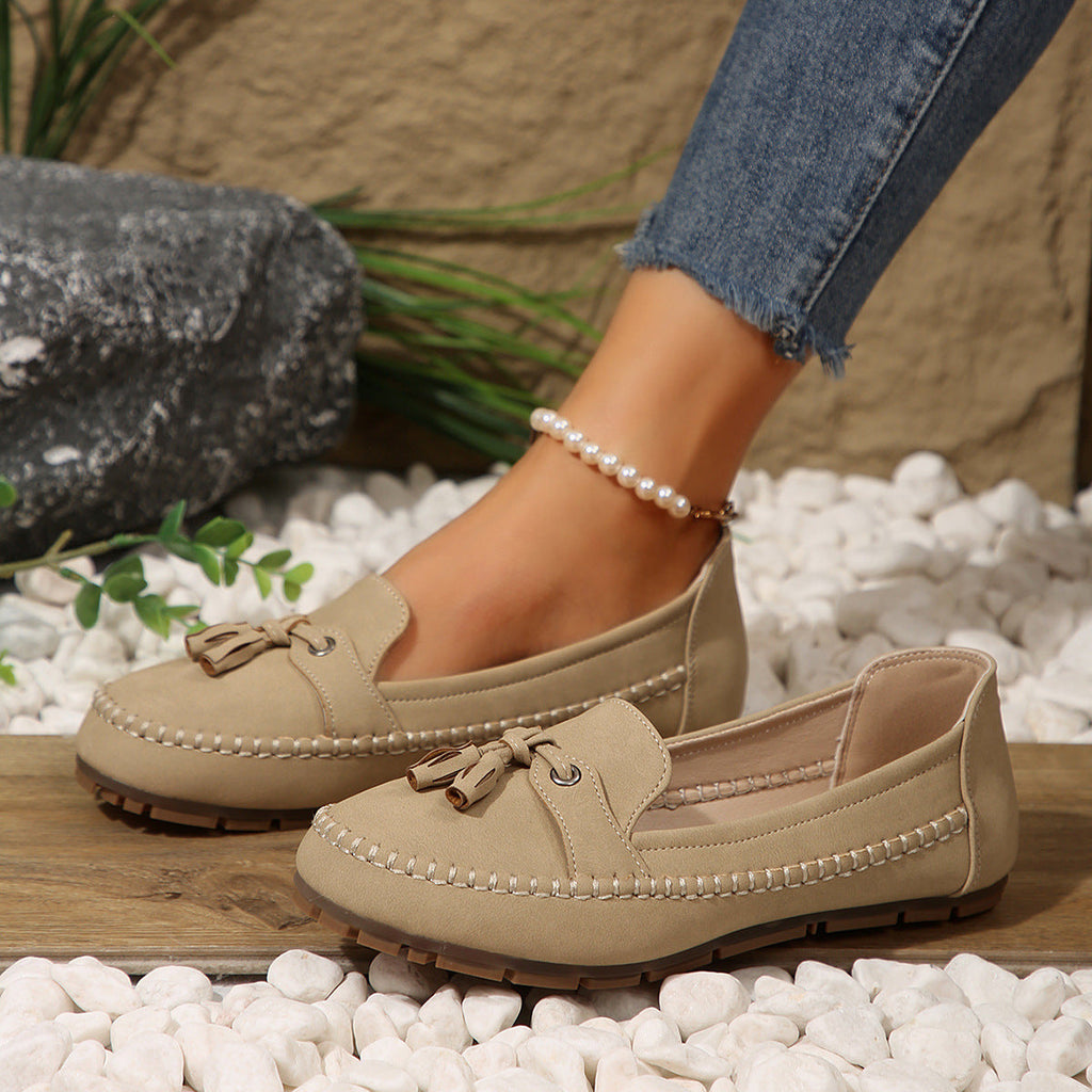 Julia - Mocasines de punta redonda para mujer
