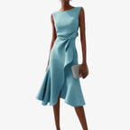 Eliana | Elegante vestido midi con corte asimétrico