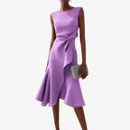 Eliana | Elegante vestido midi con corte asimétrico