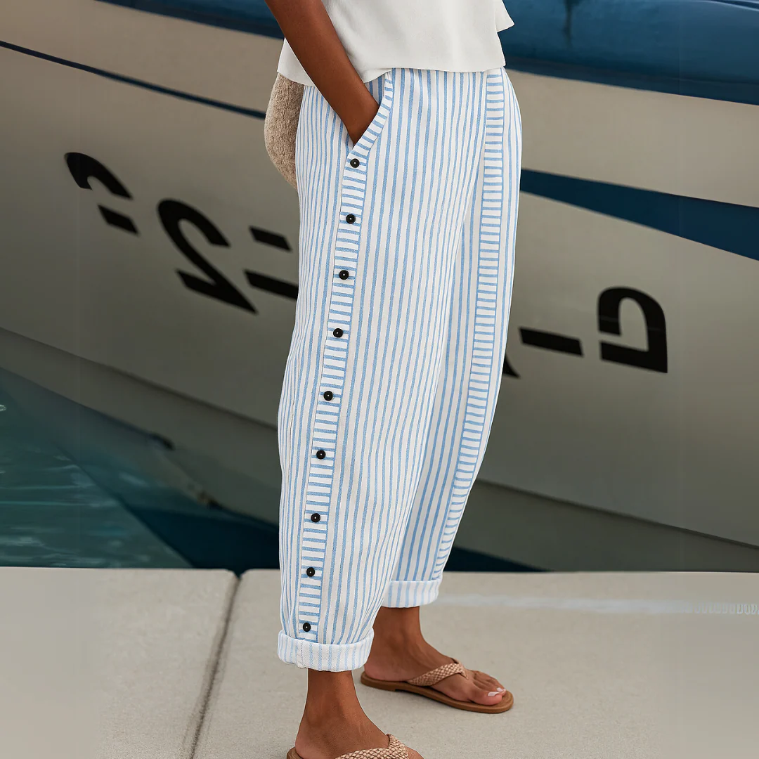 Daniela | Pantalones casuales cómodos con rayas