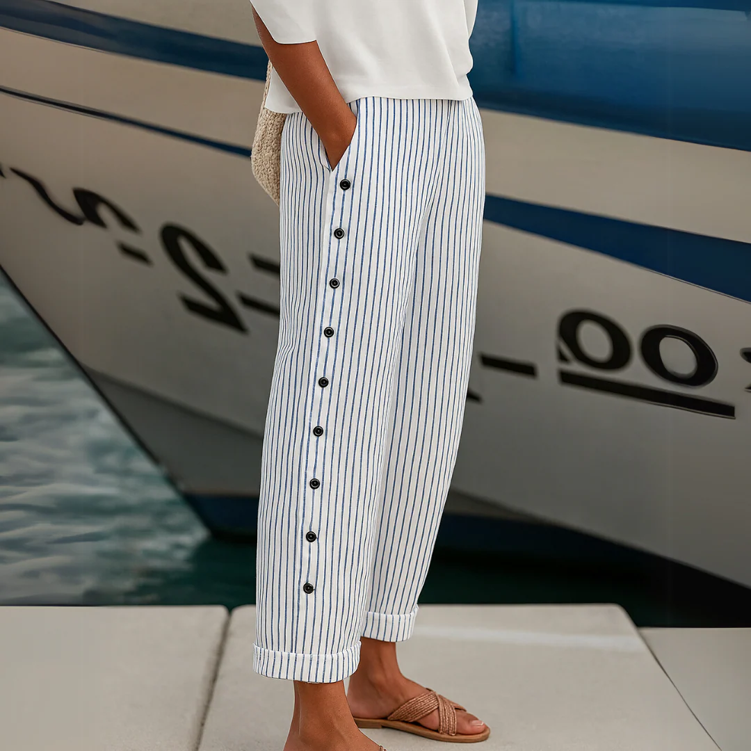 Daniela | Pantalones casuales cómodos con rayas