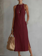 JIMENA | VESTIDO MIDI DE LINO