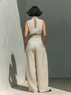 Maria - Conjunto minimalista de camiseta sin mangas y pantalón de pierna ancha