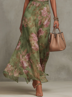 Livia - Elegante vestido largo halter con estampado floral