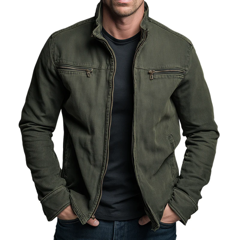 David | Chaqueta vintage de algodón con cremallera