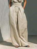 Maria - Conjunto minimalista de camiseta sin mangas y pantalón de pierna ancha