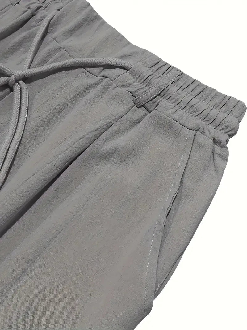 Pablo | PANTALONES DE LINO DE PIERNA ANCHA CON CORDÓN