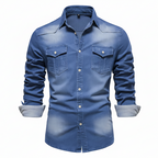 Camisa vaquera de algodón AdaptiveFit: Confeccionada para hombre