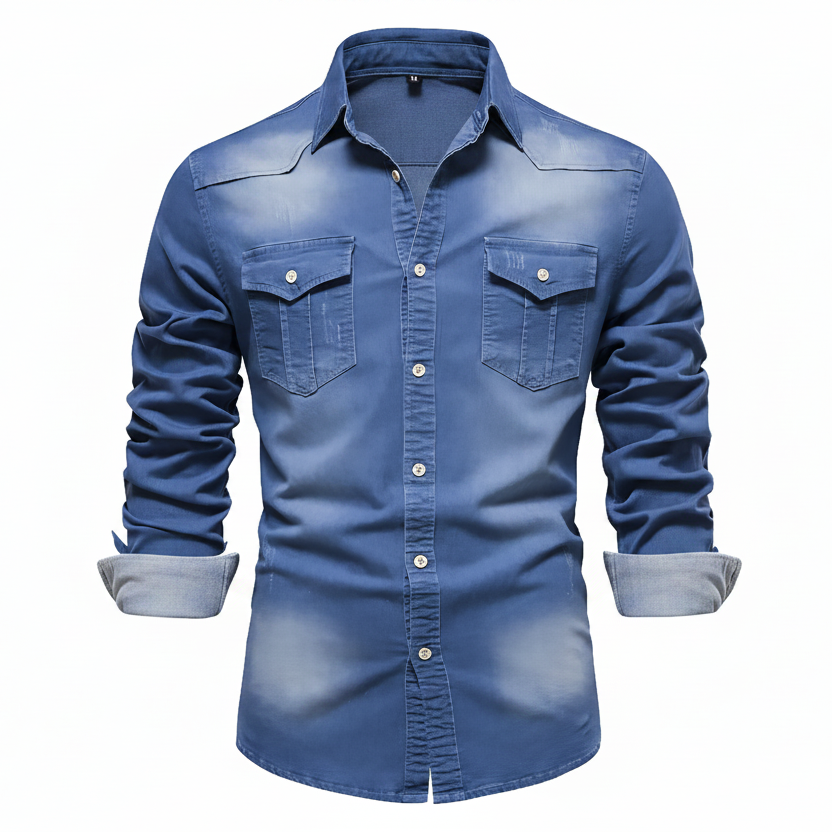 Camisa vaquera de algodón AdaptiveFit: Confeccionada para hombre
